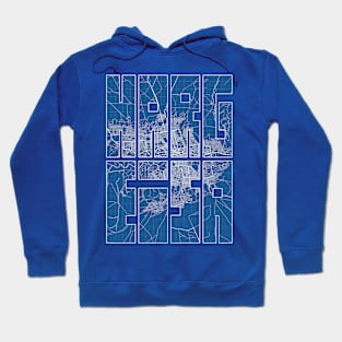 Hargeisa, Somalia Map Typography - Blueprint Hoodie